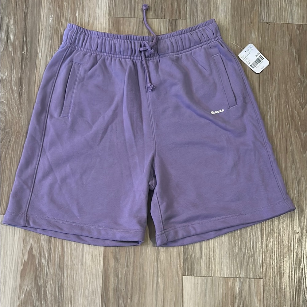 Roots Purple High Waist Shorts Elastic Waistband